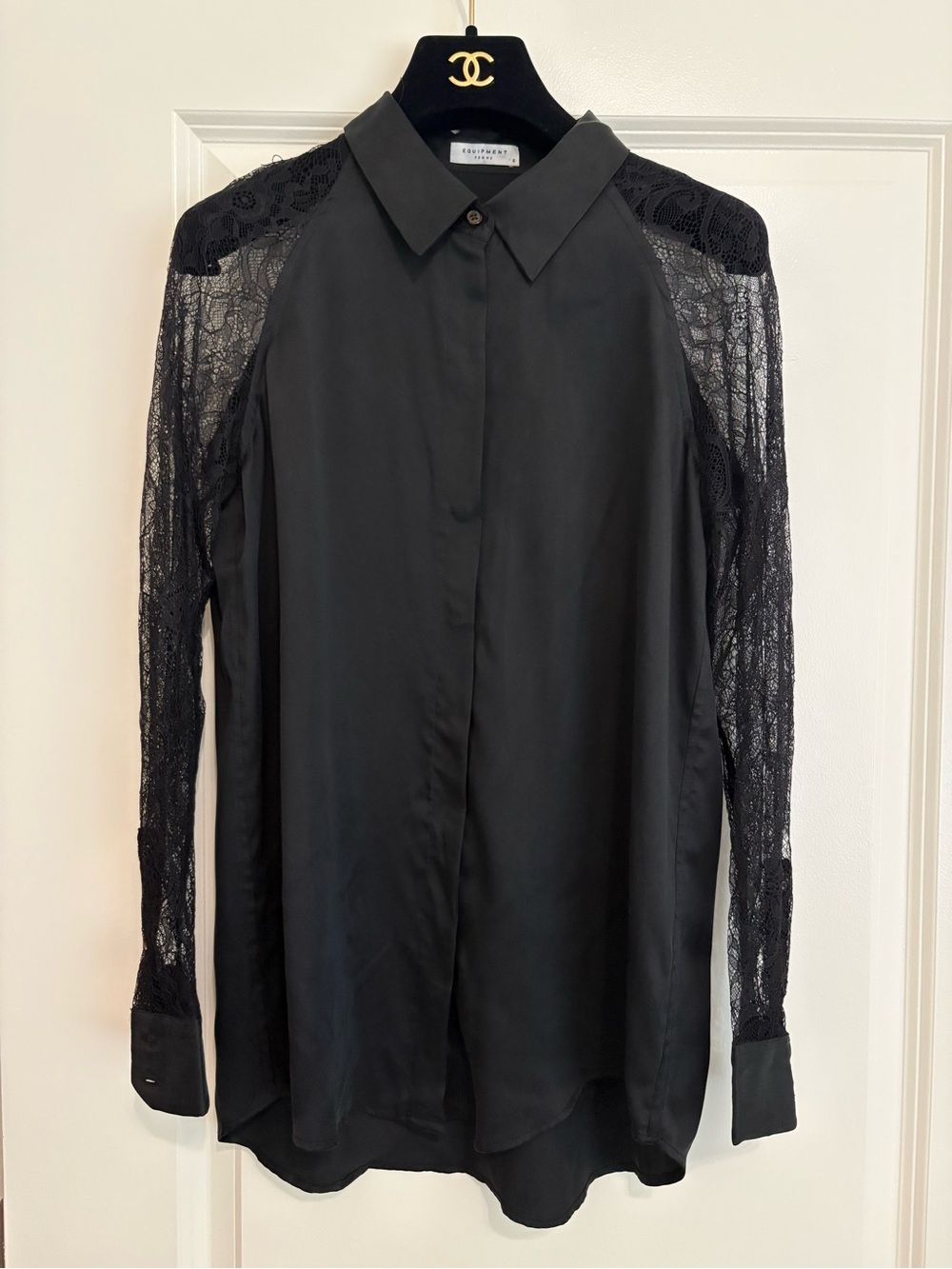 Equipment Shirt with Lace Sleeves - Black